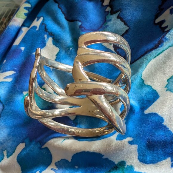 Stella & Dot silver tone open cuff bracelet - Picture 5 of 6